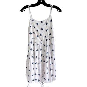 Disney Stitch Women's White Print Mini Sundress - Adjustable straps - Size S